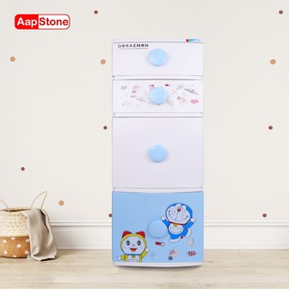 Aapstone ตู้ลิ้นชัก 4 ชั้น หน้ากว้าง 42 ซม. โดราเอมอน Doraemon ลิขสิทธิ์แท้ ลายบลูบรัช