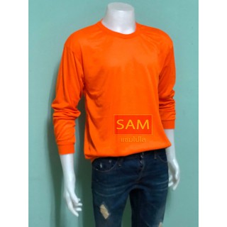 sampoloเสื้อคอกลมแขนยาว -สีส้ม-orange