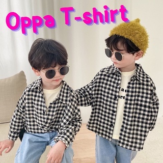 Oppa T-shirt ลายสกอต #เสื้อเด็ก #เสื้อเด็กลายสกอต #เสื้อเชิ๊ต