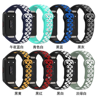 สายนาฬิกาข้อมือซิลิโคน TPU ระบายอากาศ สองสี สําหรับ Huawei 6 honor band 6 honor 6