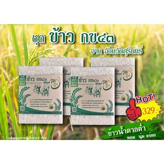 ส่งฟรี 4 กก ข้าวกข 43 ข้าวขาวน้ำตาลต่ำ