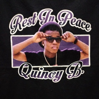 เสื้อยืดมือสอง Usa วง นักร้องศิลปิน Quincy B สภาพใหม่ๆ Size M.อก20/ยาว28