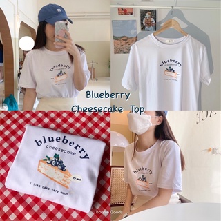 Bonnie Goods|Blueberry Cheesecake เสื้อยืดเกาหลีลายบลูเบอร์รี่ชีสเค้ก