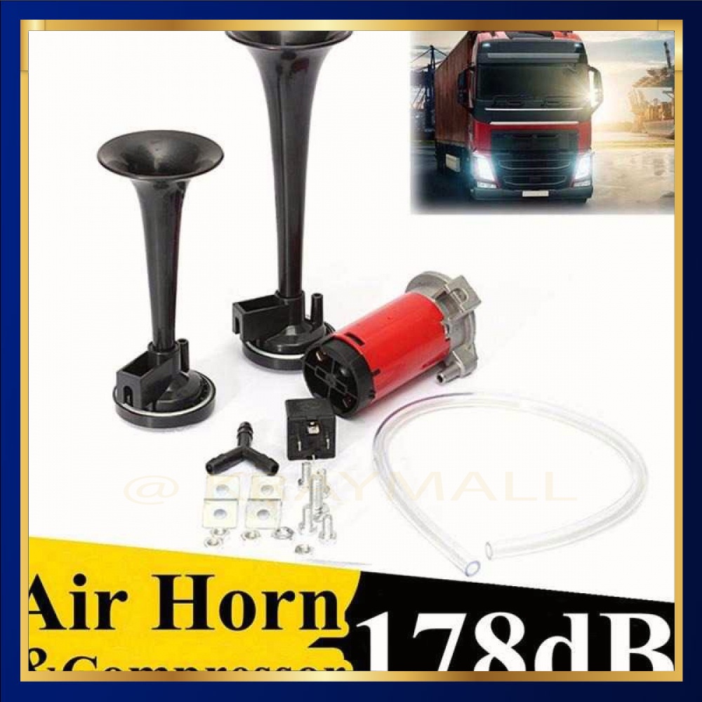 รถยนต์ รถจักรยานยนต์ แตรทรัมเป็ต แตรอากาศคู่ 178dB 12V - TZ-320