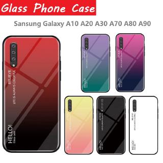 Samsung Galaxy A10 A10S A20 A30 A30S A50S A50 A70 A80 เคสกระจกนิรภัยสำหรับเคสมือถือป้องกันรอย