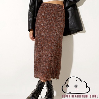 ✰AL☏Women´s Long Skirts Floral Printed High Waist y2k Simple Elegant Elastic Waist Skirts