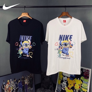 [S-5XL]Niek เสื้อยืดแขนสั้นลําลอง ผ้าฝ้าย 100% พิมพ์ลายการ์ตูน Stitch สวมใส่สบาย แฟชั่นสําหรับผู้ชาย และผู้หญิง