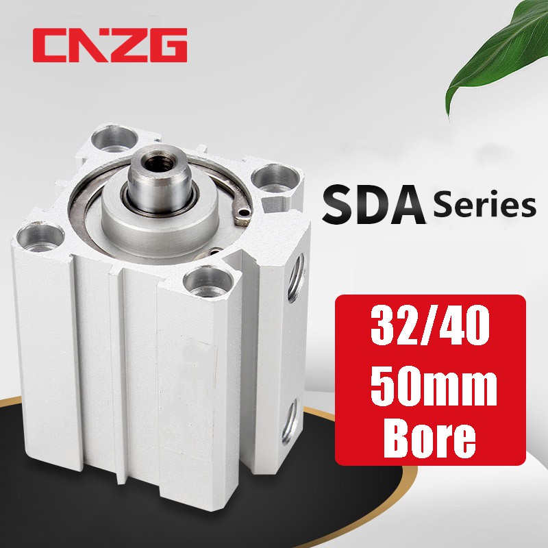 airtac type SDA Square Pneumatic Cylinder Air Control กระบอกนิวเมติก 32 มม. แกน 5 10 15 20 25 30 40 50 มม. อะลูมิเนียมอัลลอย