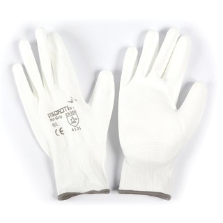 ถุงมือถัก ไซส์L สีขาว ไมโครเท็กซ์ Knitted Gloves Size L White Microtex