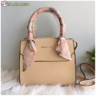 CHARLES &amp; KEITH SCARF WRAPPED TOP HANDLE BAG ของแท้ ราคาถูก