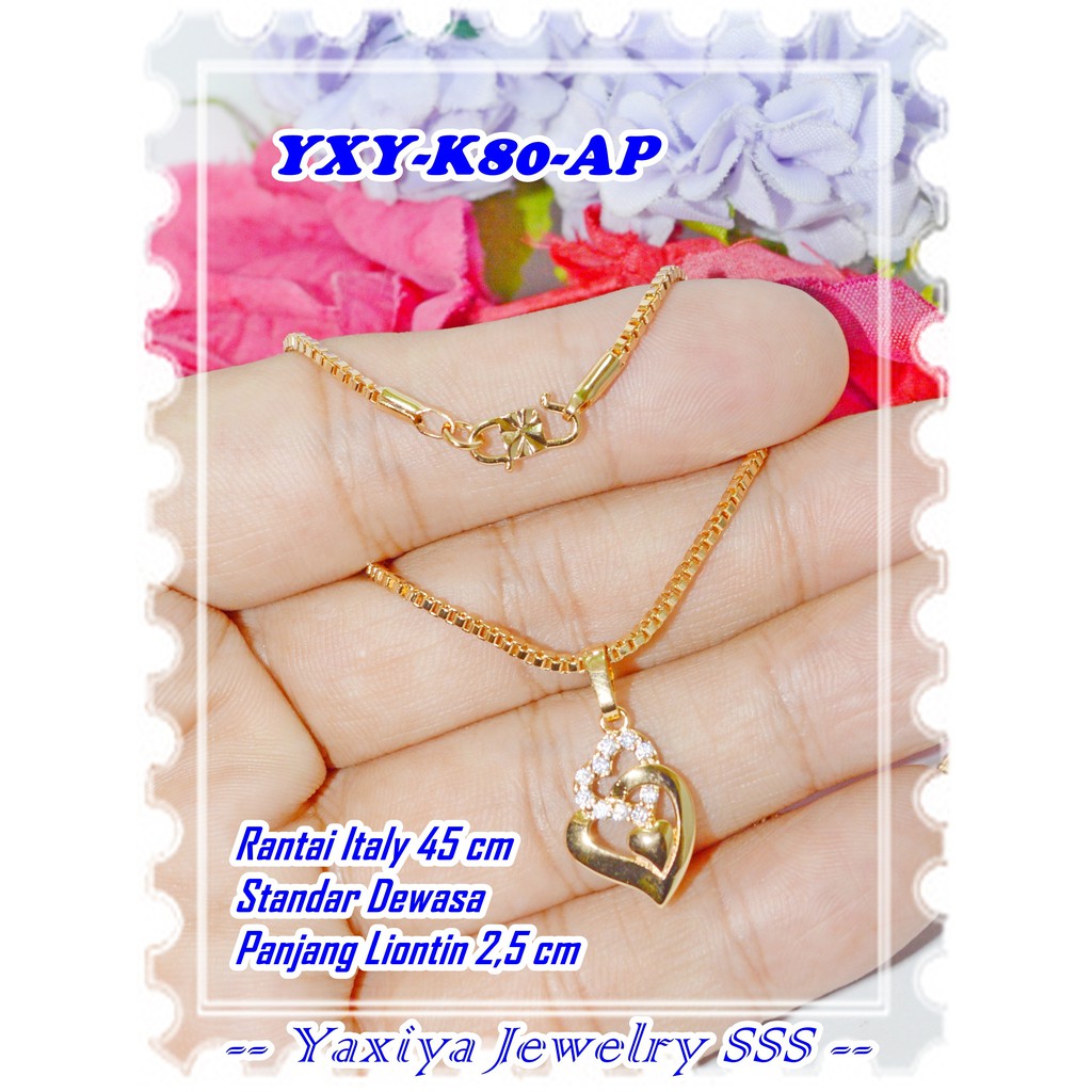 Original Yaxiya ยี่ห้อ 18K Gold Plated สร้อยคอ YXY-K80-AP Love Gold