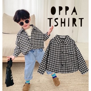 #อย่างเท่ เสื้อเชิ้ต Oppa T-shirt ลายสกอต(350฿) #แว่นกันแดด แว่น oppa (290฿)