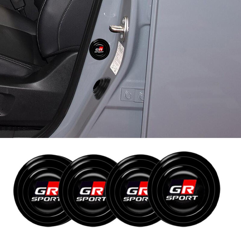 แผ่นสติกเกอร์ซิลิโคน กันกระแทก กันชนประตูรถยนต์ สําหรับ Toyota GR Gazoo Racing GR Sport VIos Yaris Corolla Cross CHR Avanza Fortuner Rush 4 8 12 ชิ้น