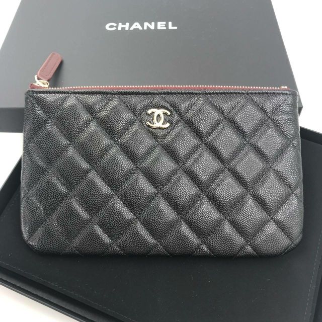 NEW CHANEL O CASE สีดำคาเวีย