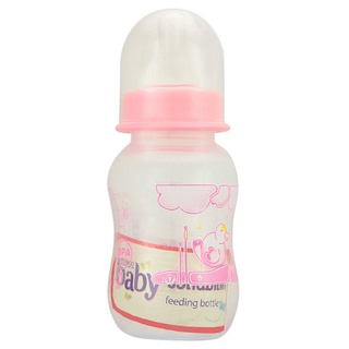 💥โปรสุดพิเศษ!!!💥 เทสโก้ ขวดนมเด็ก ทรงถั่ว 4 ออนซ์ สีชมพู 1 ชิ้น Tesco Size 4oz Pink Colored Baby Feeding Bottle 1 pc