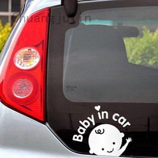 jinfucha สติกเกอร์ติดรถ รูปเด็กทารก และตัวอักษร Baby In Car Waving Baby สำหรับติดกระจกหลังรถยนต์