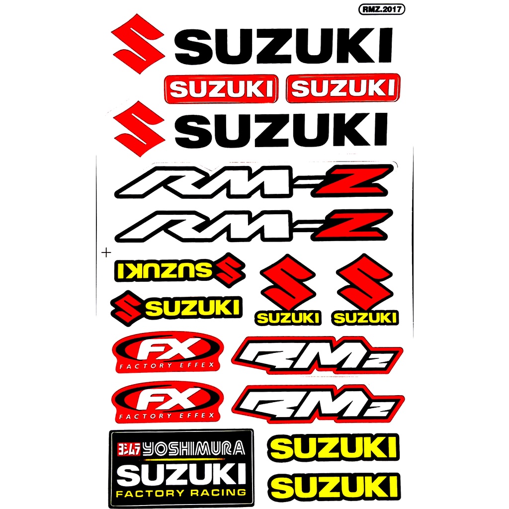 Suzuki สีดำ สติกเกอร์ชุดแต่ง รถมอเตอร์ไซค์ บิ๊กไบค์ รถยนต์ เนื้อPVC เคลือบเงา กันน้ำ กันแดด คุณภาพดี