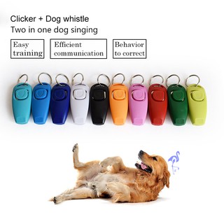 ราคาถูก Hot Sale!Combo Dog Clicker &amp; Whistle - Training,Pet Trainer Click Puppy With Guide,With Key Ring tiktok