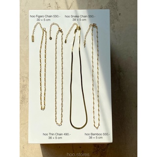 [all silver 925] hoo.stores Golden Chain Necklace (18k gold plated) สร้อยคอเงินแท้ สร้อยคอโซ่ สร้อยคอเงินแท้ s925