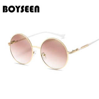 BOYSEEN แว่นตากันแดดผู้หญิงแว่นตาวินเทจกลมสะท้อนแสงหญิงผู้หญิงเฉดสี 601