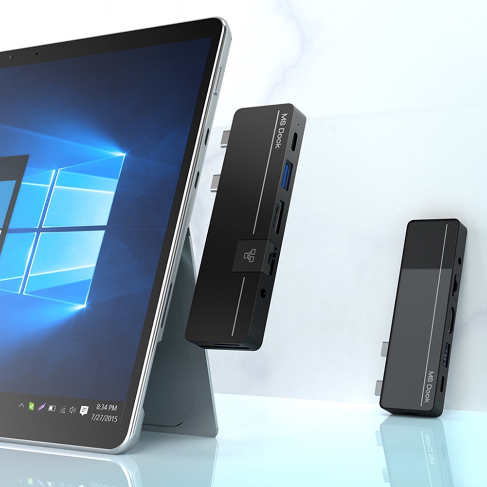 Usb C Hub สําหรับ Microsoft Surface Pro 8 9 10 11 Pro X 2022 Dock พร้อม HDMI RJ45 3.5 มม.USB3.0 TF Card Reader PD Type-C อะแดปเตอร์