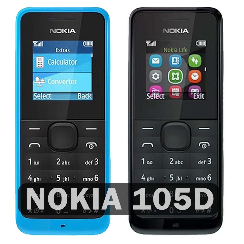 โทรศัพท์มือถือNOKIA 105d มือถือปุ่มกดของแท้ 100%โทรศัพท์ปุ่มราคาถูกNokia105D มีภาษาไทย ปุ่มนี้เหมาะสำหรับนักเรียนและผู้ส