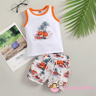 Babygarden- เสื้อกล้ามแขนกุด พิมพ์ลายตัวอักษร 6 เดือน - 3 ปี และกางเกงขาสั้น สําหรับเด็กผู้ชาย