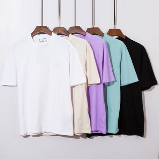เสื้อยืดสีขาวเสื้อยืดแขนสั้น คอกลม พิมพ์ลาย AMI de Coeur สีเดียวกับที่รัก แฟชั่นสําหรับผู้ชาย และผู้หญิง