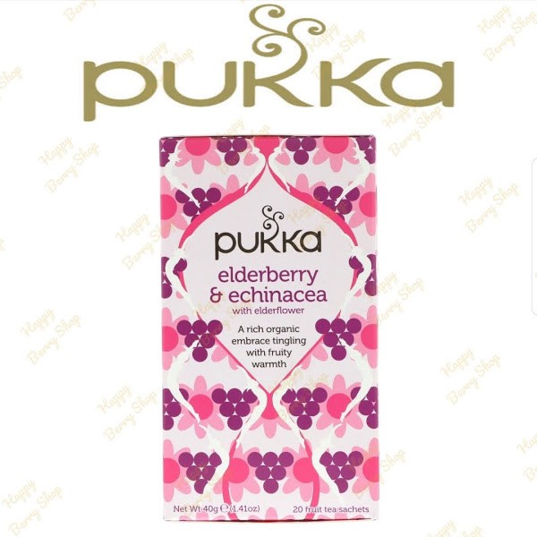 ชา PUKKA Organic Herbal Tea 🍃⭐Elderberry & Echinacea⭐🍵 ชาสมุนไพรออแกนิค ชาอังกฤษเพื่อสุขภาพ 1 กล่องม