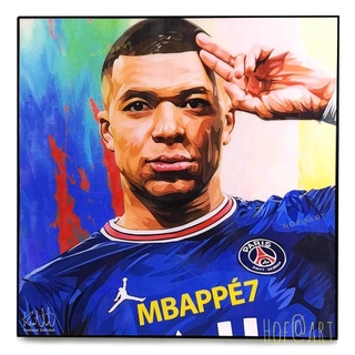 Kylian Mbappe #2 คีเลียน เอ็มบัปเป้ PSG เปแอสเช ฝรั่งเศส รูปภาพ​ติด​ผนัง​ pop art ฟุตบอล​ กรอบรูป​​ ของขวัญ รูปภาพ​