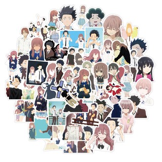 Y&amp;P | A Silent Voice／The Shape Of Voice สติกเกอร์กันน้ำรูปแบบที่แตกต่างกัน, 50 ชิ้น