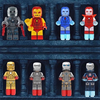 กระถางพริกไทยเข้ากันได้กับ Leging Toy Minifigures การ์ตูน Iron Man Tony Stark บล็อกตัวต่อของเล่นสําหรับเด็ก