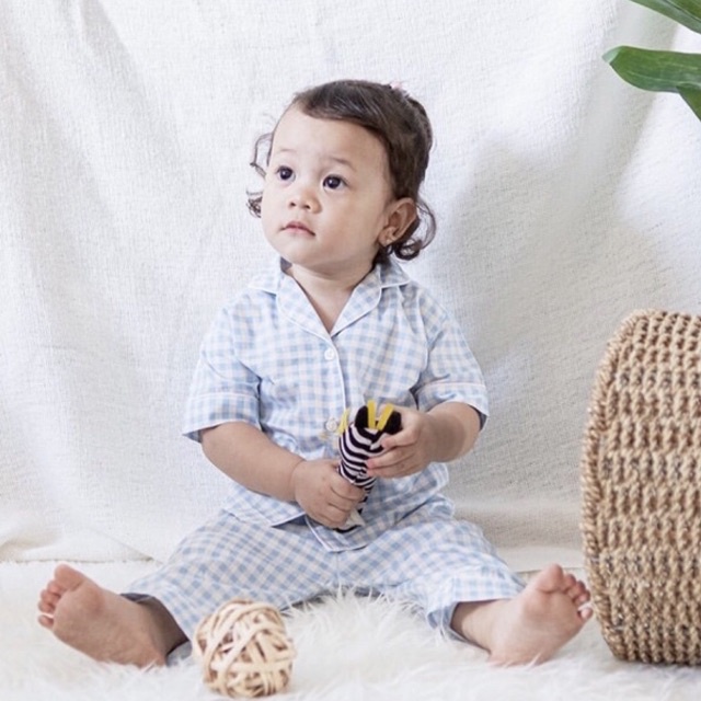 Petito Pyjamas ชุดนอนเด็ก / สีฟ้าอ่อน Gingham