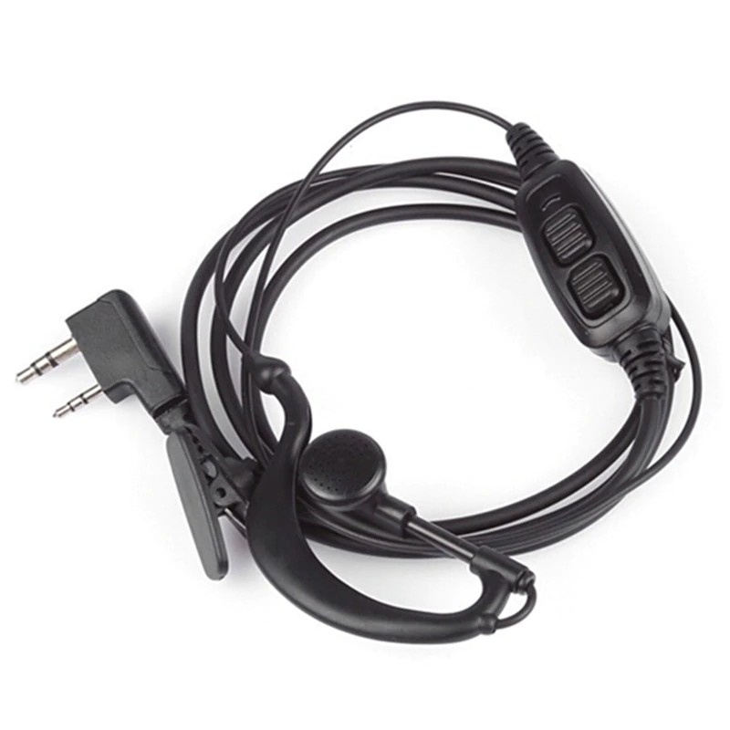 Dual PTT Earphone Earbuds with Mic for Baofeng UV-82 UV82L UV-89 Walkie Talkies