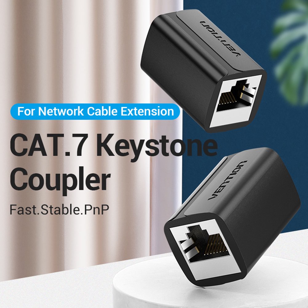 Vention(IPWB0) Cat7/6 RJ45 Connector Ethernet Adapter 8P8C RJ45 Lan Cable Extension Connector for In