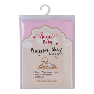 Angel Baby ผ้ารองกันเปื้อน ขนาด 70 x 100 ซม. สีชมพู ฟูก แผ่นปูที่นอน อุปกรณ์เครื่องนอน ผลิตภัณฑ์จำเป็นสำหรับเด็ก เด็ก ขอ