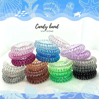 ยางรัดผม​ candyband สีใส (คืนตัวได้เมื่อแช่ในน้ำร้อน​) แบบเกลียว ไม่กินเส้นผม​ ไม่รัดผมจนปวดหัว​ พร้อมส่งจากไทย ใน1-2วัน