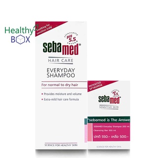 Sebamed Shampoo Everyday 200 ml.+Cleansing Bar 100g. ทำความสะอาดผิว และ บำรุงหนังศรีษะ (V)