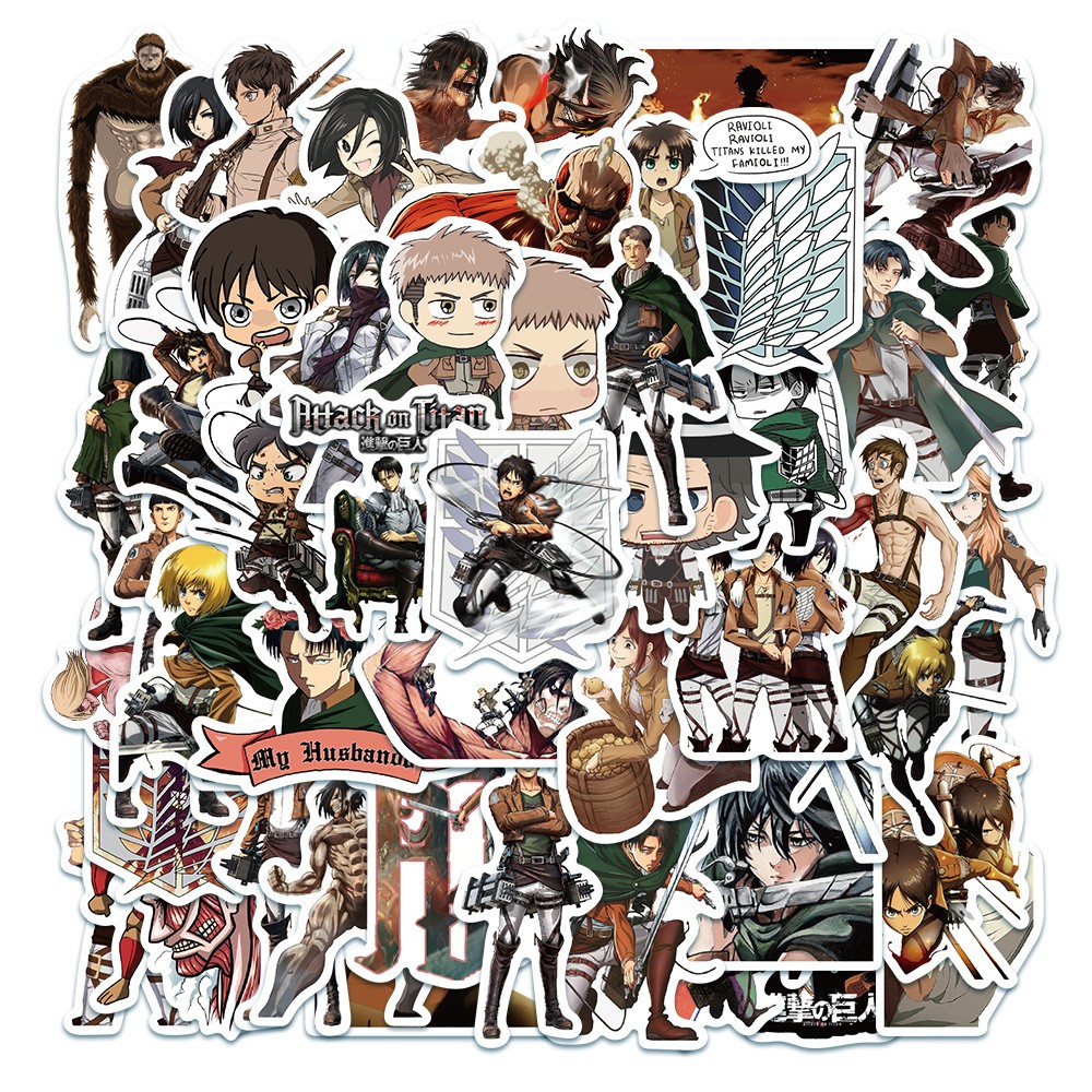 สติ๊กเกอร์ผ่าพิภพไททัน สติ๊กเกอร์ Sticker Attack on Titan (C) เอเลน รีไวล์ ของเล่น ของขวัญ (50 ชิ้น)