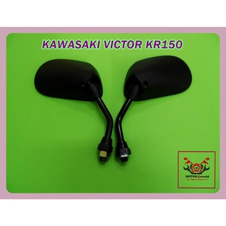 KAWASAKI VICTOR KR KR150 (10mm.)  MIRROR SET MODEL ARROW "BLACK" // กระจกมองหลังย่อ KAWASAKI VICTOR KR150 "สีดำ"