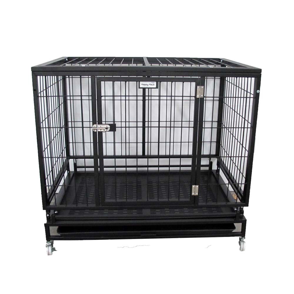 กรงสุนัขพับได้ ไซส์ M สีดำ Happy Haus