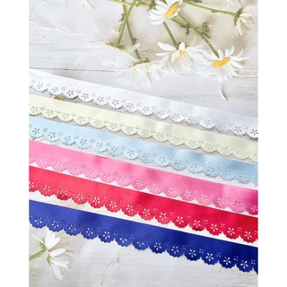 🌟น่ารักมาก🌟 22/22 ริบบิ้นผ้าซาติน ริบบิ้นฉลุ หน้ากว้าง 3 เซน…