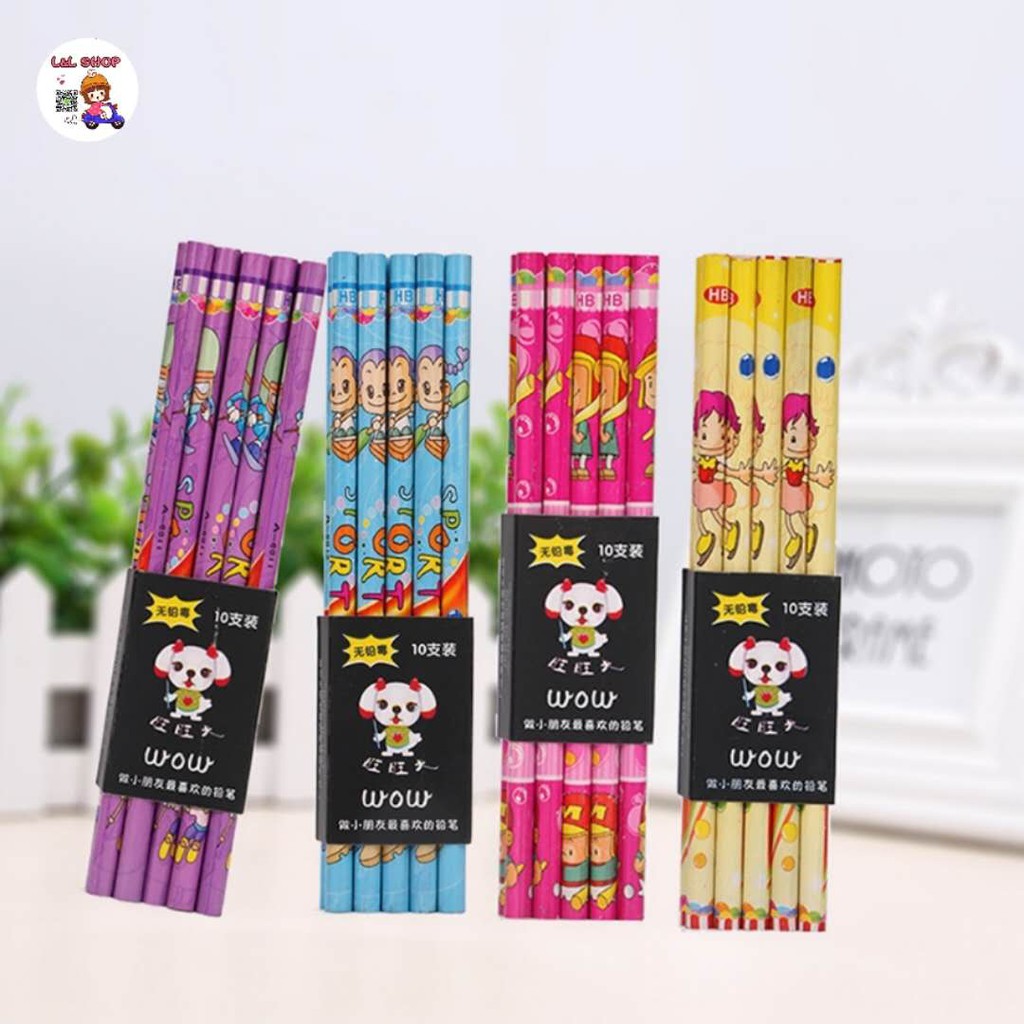 L&L *พร้อมส่งจาก-กทม* ดินสอ ดินสอไม้ HB ลายการ์ตูน 17.5*0.08cm (จำนวน 10 แท่ง)