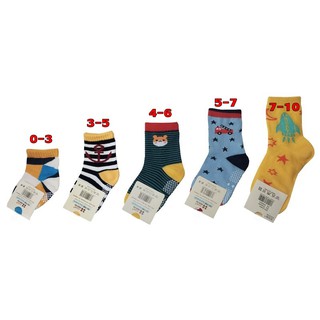 FUN.SOCKS ถุงเท้าเด็กสีสันสดใส มีกันลื่น ถูกที่สุด ยกโหล 12 คู่