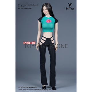 SA Toys 1/6 printed T-shirt hollowed out pants Shirt SA028B