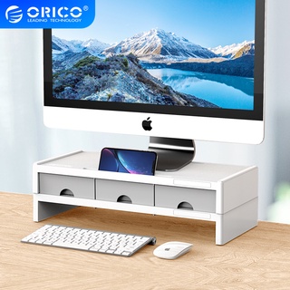 ORICO Multi-function Monitor Stand Riser Desktop Holder Bracket with 3 Drawer Storage Box Organizer Drawer Organizer for Home Office Laptop PC（XT-01）