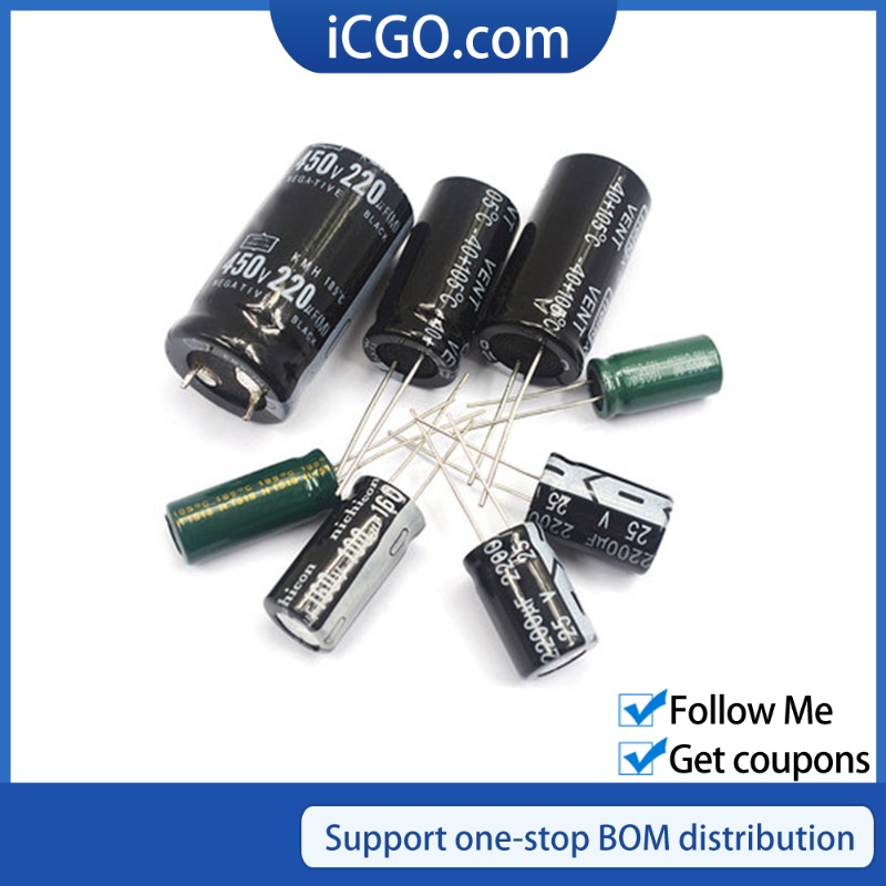 อลูมิเนียม Electrolytic Capacitor 6.3V 10V 16V 25V 35V 50V 100V 400V 10UF 100UF 220UF 330UF 470UF 68