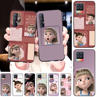 3D cartoon girl rigged Realme C12 Realme C3 Realme 6i Realme 6 Pro Realme C25 anti-drop TPU Soft silicone phone case Cover