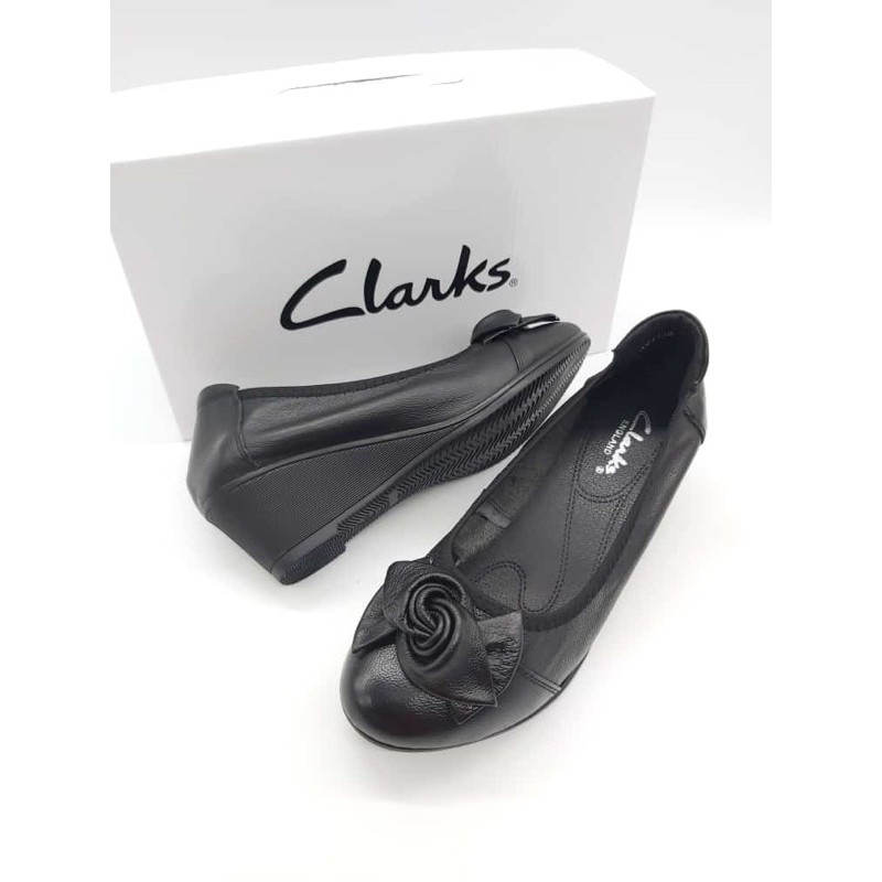 Hitam Clarks GS1198/1198 รองเท้าหนังวัวแท้ สีดํา สําหรับทํางาน