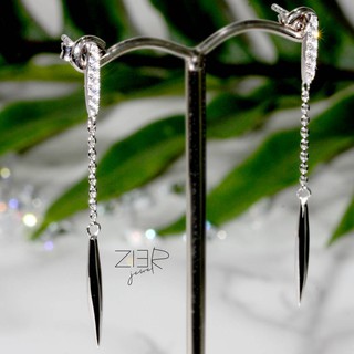 ต่างหูระย้าเงินแท้ 925 ประดับพลอยCZ Earring Silver 925 With Cubic Zirconia-(E02180268)